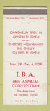 Matchbook Cover - IBA Convention Bal Harbour FL 1959 WEAR 30 Strike