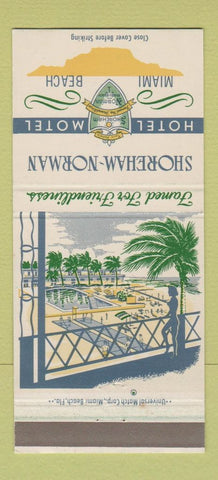 Matchbook Cover - Shoreham Norman Hotel Motel Miami Beach FL 30 Strike