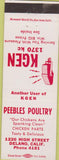 Matchbook Cover - KGEN Radio Delano CA Peebles Poultry