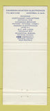 Matchbook Cover - Canadian Aviation Electronics Montreal QC 30 Strike