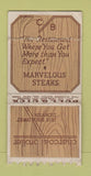 Matchbook Cover - Charcoal Broiler Steaks Denver Colorado PULLQUICK POOR BACK