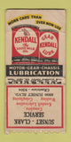 Matchbook Cover - Kendall oil gas Sunset Clark West Hollywood CA PULLQUICK WEAR