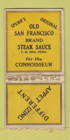 Matchbook Cover - San Francisco Steak Sauce CA PULLQUICK WEAR