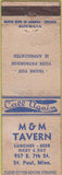 Matchbook Cover - M and M Tavern ST Paul MN WORN