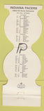 Matchbook Cover - Indiana Pacers Basketball 1982-83 WEAR