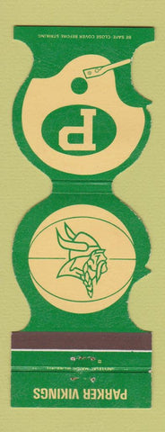 Matchbook Cover - Parker Vikings Janesville WI Bank 1977
