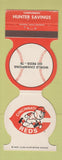 Matchbook Cover - Cincinnati Reds Baseball Hunter Savings OH 1976