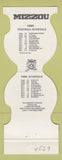 Matchbook Cover - Missouri Tigers Football 1985 Perry County Savings