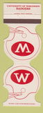 Matchbook Cover - Wisconsin Badgers Football 1977 Bank Spring Green Plain WI