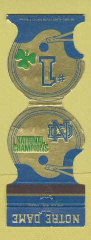 Matchbook Cover - Notre Dame Fighting Irish Football 1973 Jewelite