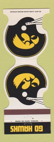 Matchbook Cover - Iowa Hawkeyes Football 1983 Hub Credit Union Keokuk IA