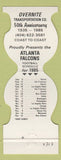 Matchbook Cover - Atlanta Falcons Football 1985 Overnite Trucking