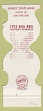Matchbook Cover - St Louis Cardinals Football 1975 Ashley State Bank IL Jewelite
