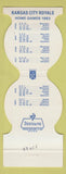 Matchbook Cover - Kansas City Royals Baseball Vee Village Kansas City MO 1983
