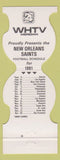 Matchbook Cover - New Orleans Saints Football 1981 WHTV Meridian MS