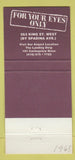 Matchbook Cover - For Yours Eyes Only girlie Toronto ON strip club? 30 Strike