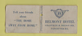 Matchbook Cover - Belmont Hotel Vancouver BC PULLQUICK WEAR