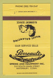 Matchbook Cover - Perreault Spring Equipment Waterbury CT 40 Strike