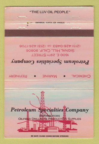 Matchbook Cover - Petroleum Specialties Signal Hill CA 40 Strike