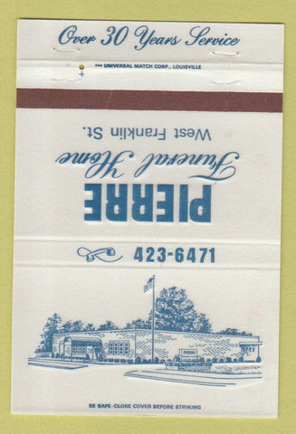 Matchbook Cover - Pierre Funeral Home Evansville IN 40 Strike