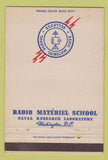 Matchbook Cover - Radio Material School Naval Research Washington DC 40 Strike