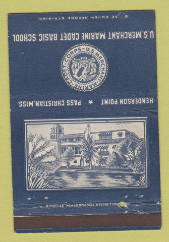 Matchbook Cover - US Merchant Marine Cadet School Pass Christian MS 40 Strike