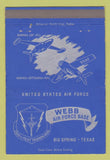 Matchbook Cover - Webb Air Force Base Big Spring TX 40 Strike