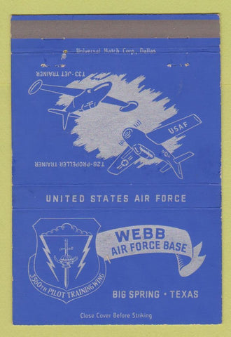 Matchbook Cover - Webb Air Force Base Big Spring TX 40 Strike