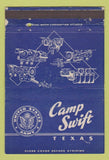 Matchbook Cover - Camp Swift TX Army postcard WEAR 40 Strike