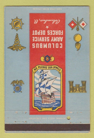 Matchbook Cover - Columbus Army Service Forces Depot Columbus OH 40 Strike