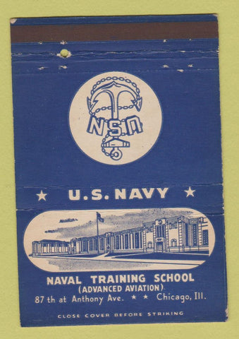 Matchbook Cover - US Navy Training School Aviation Chicago IL postcard 40 Strike