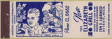 Matchbook Cover - New Elizabeth Grill Detroit MI