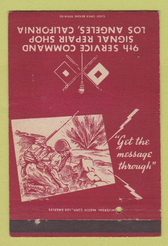 Matchbook Cover - 9th Service Signal Repair Los Angeles CA Military 40 Strike