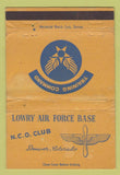 Matchbook Cover - Lowry Air Force Base Denver Colorado WORN 40 Strike
