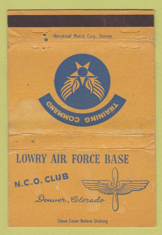 Matchbook Cover - Lowry Air Force Base Denver Colorado WORN 40 Strike