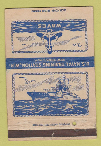Matchbook Cover - US Naval Training Station New York City WORN 40 Strike