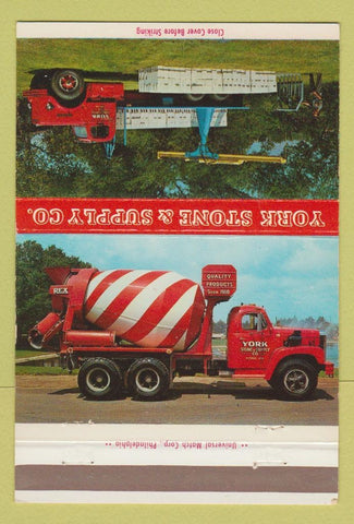 Matchbook Cover - York Stone & Supply Concrete York PA 40 Strike