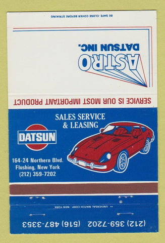 Matchbook Cover - Astro Datsun Flushing NY 40 Strike