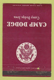 Matchbook Cover - Camp Dodge IA Army WEAR postcard 40 Strike