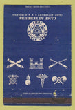 Matchbook Cover - Camp Atterbury IN Army postcard 40 Strike