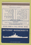 Matchbook Cover - Battleship Massachusetts Fall River MA WEAR 40 Strike