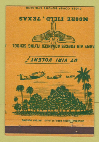 Matchbook Cover - Army Air Forces Flying School Moore Field TX 40 Strike