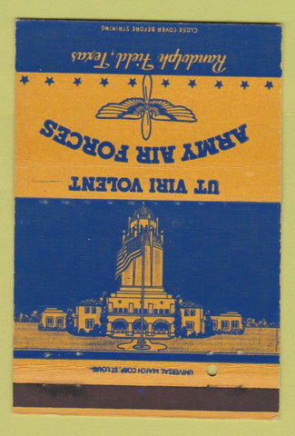 Matchbook Cover - Army Air Forces Randolph Field TX postcard 40 Strike