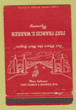 Matchbook Cover - Fort Francis Warren WY postcard WEAR 40 Strike