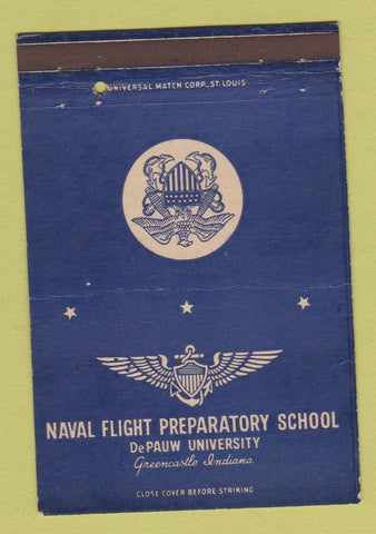 Matchbook Cover - Naval Flight Prep School DePauw Greencastle IN 40 Strike