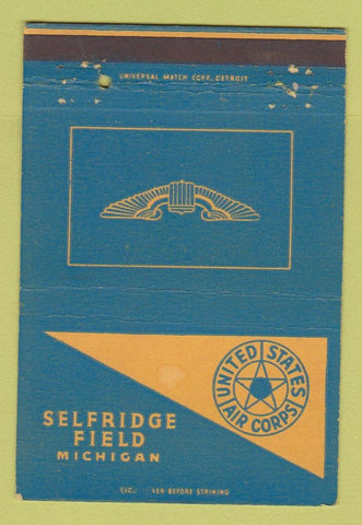 Matchbook Cover - Selfridge Field MI US Air Corps military postcard 40 Strike