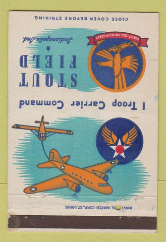 Matchbook Cover - Stout Field Indianapolis IN military postcard 40 Strike