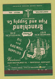 Matchbook Cover - Branchland Pipe and Supply oil field Huntington WV 40 Strike