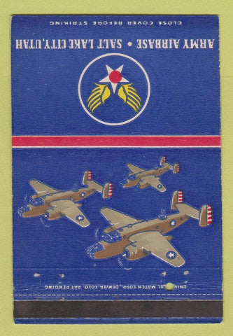 Matchbook Cover - Army Air Base Salt Lake City UT postcard 40 Strike