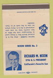 Matchbook Cover - Richard Nixon President RMS Match #3 Anchor Navy 40 Strike